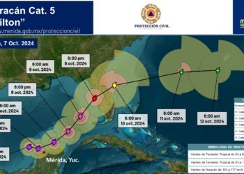 Se intensifica a categoría 5 huracán Milton, en alerta naranja Yucatán