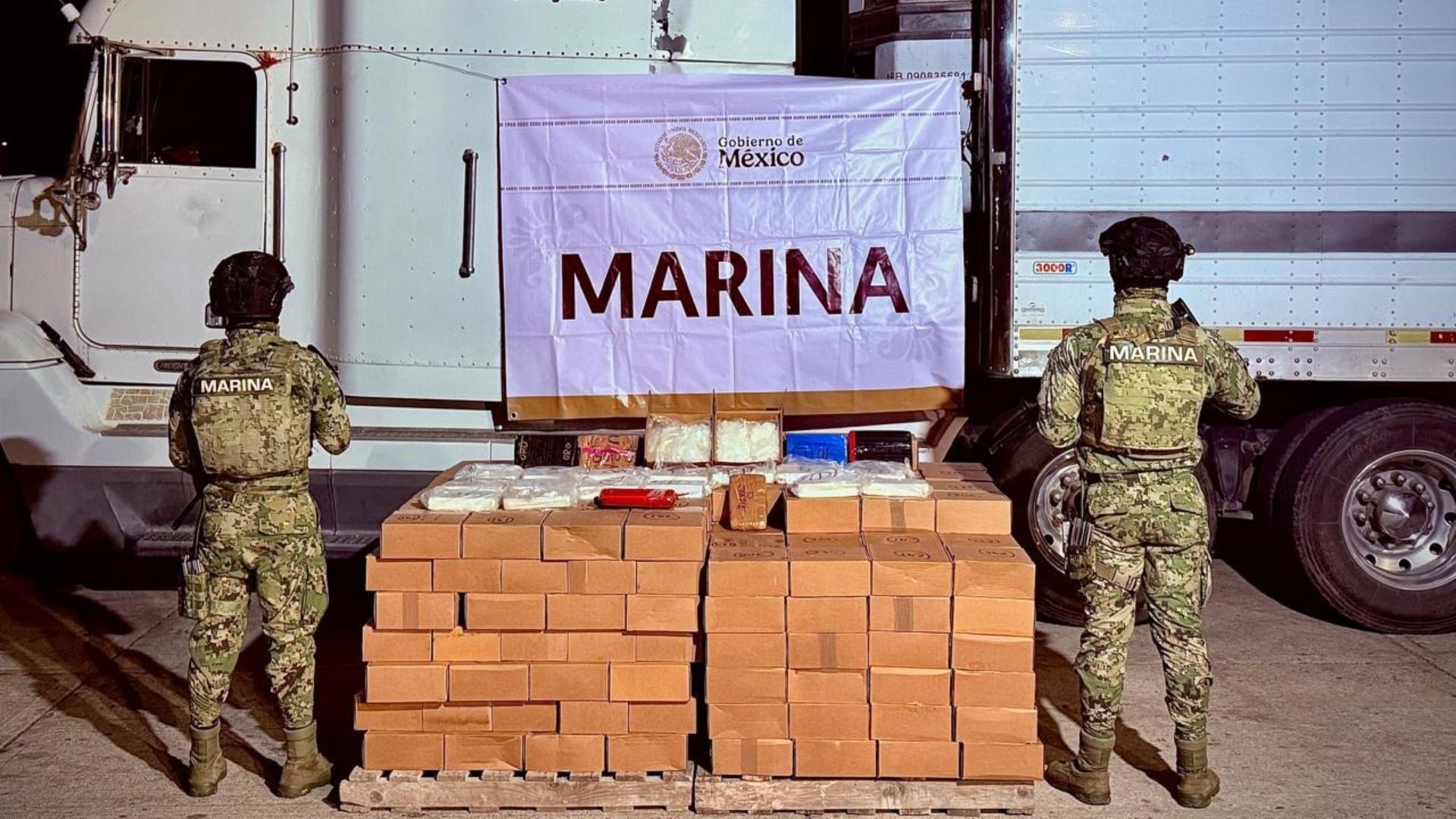 Aseguran más de 600 kilos de metanfetamina en Mazatlán, Sinaloa