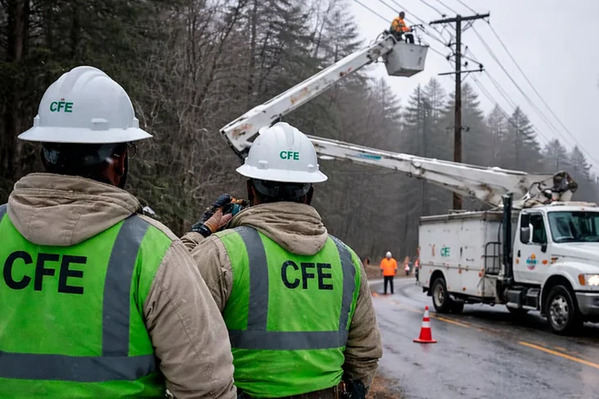 CFE instala grupo de atención ante tormenta invernal “Fern”