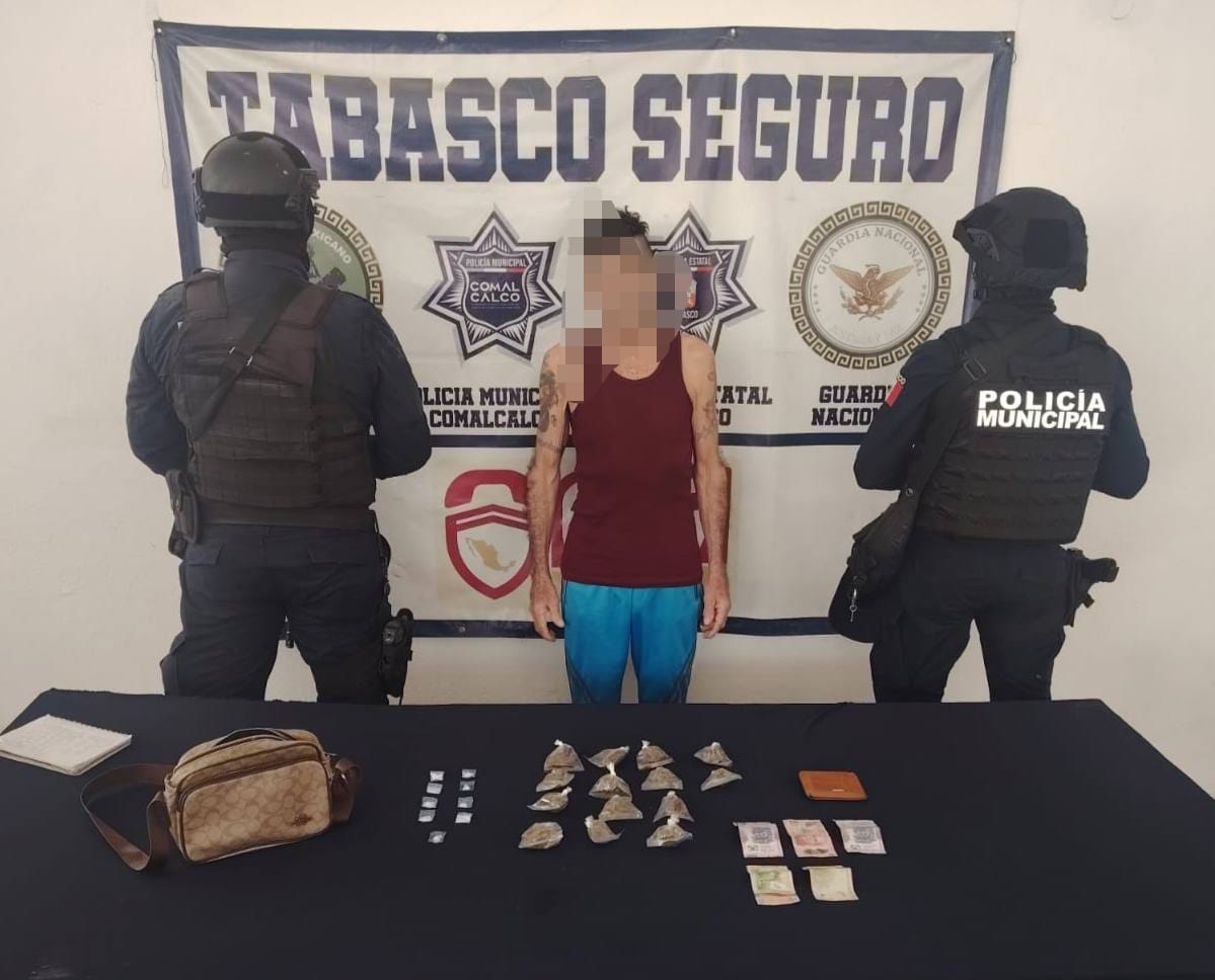Detiene Policía de Comalcalco a presunto narcomenudista en la colonia Santa Amalia