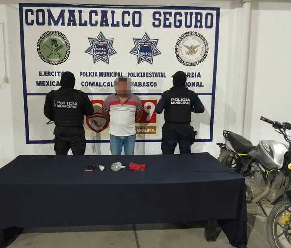 Detiene Policía de Comalcalco a «El Figurita», presunto narcomenudista