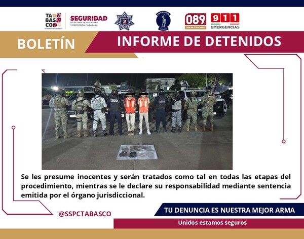 SSPC detiene a tres en Centro