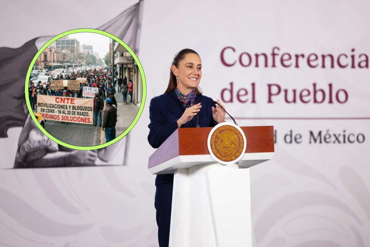 Sheinbaum llama a la CNTE a manifestarse pacíficamente