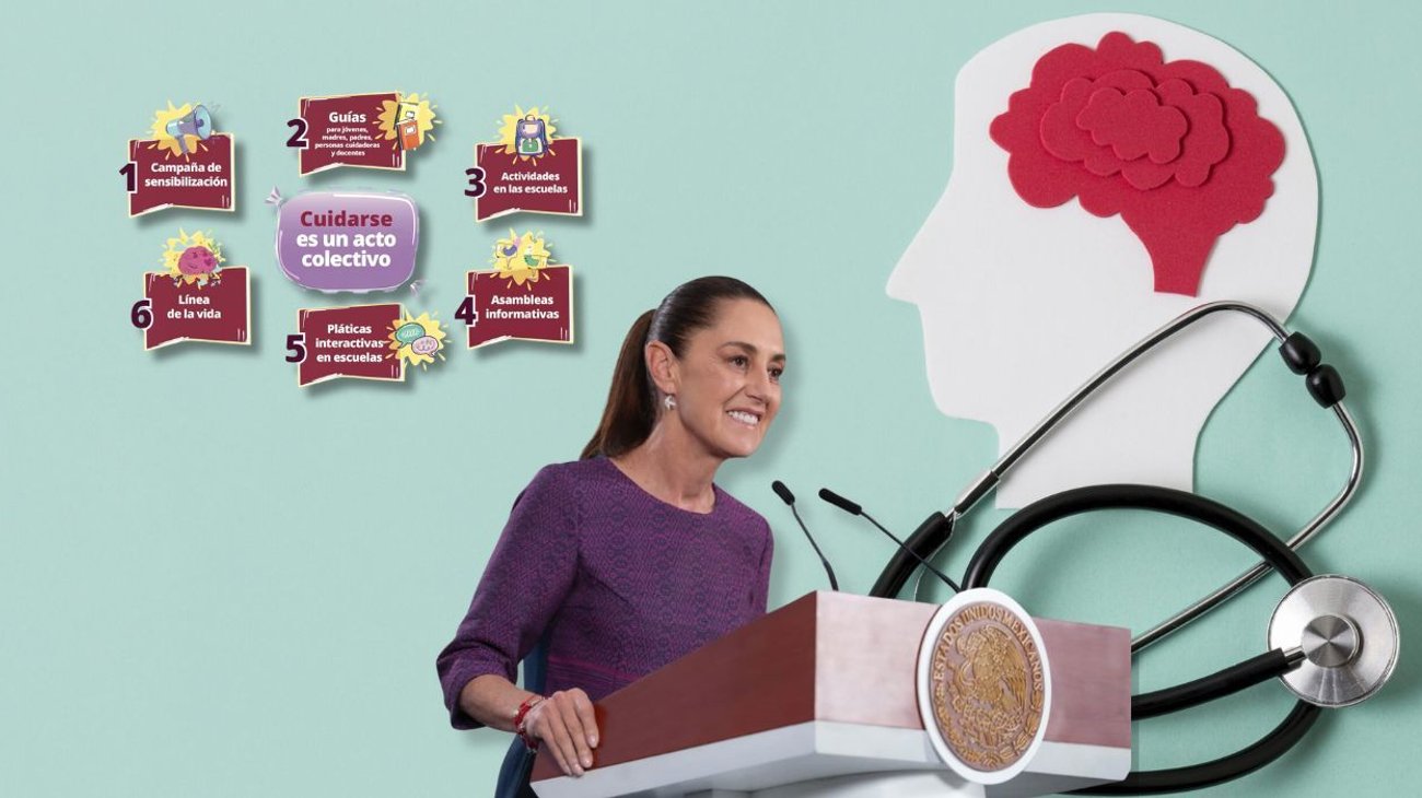 Sheinbaum lanza estrategia nacional de salud mental para jóvenes tras tiroteos recientes