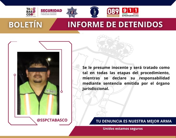 Capturan en Centro a presunto integrante de “La Barredora”