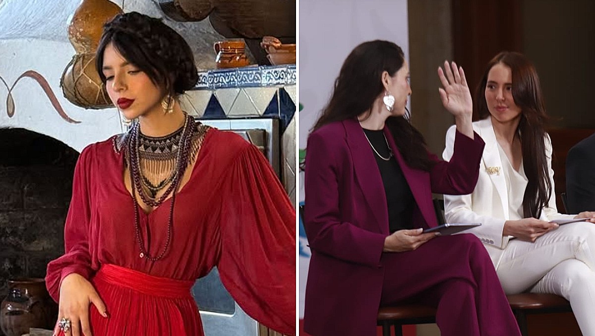 Confunden a Majo Aguilar con Ángela Aguilar en la mañanera de Sheinbaum
