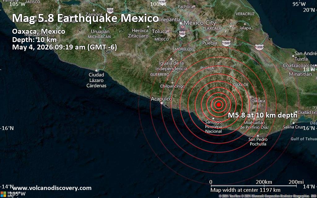 Sismo de magnitud 5.6 con epicentro en Oaxaca se siente en CDMX