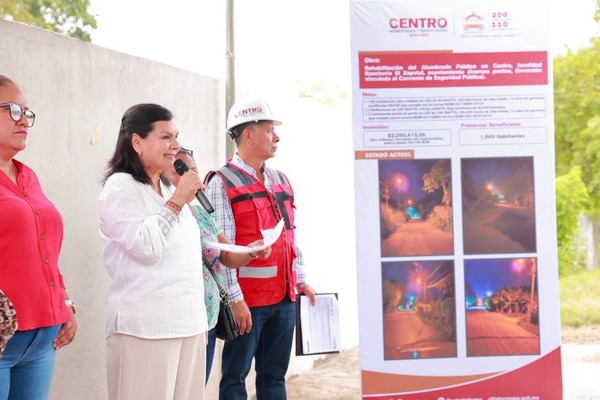 Yolanda Osuna impulsa alumbrado en comunidades de Centro