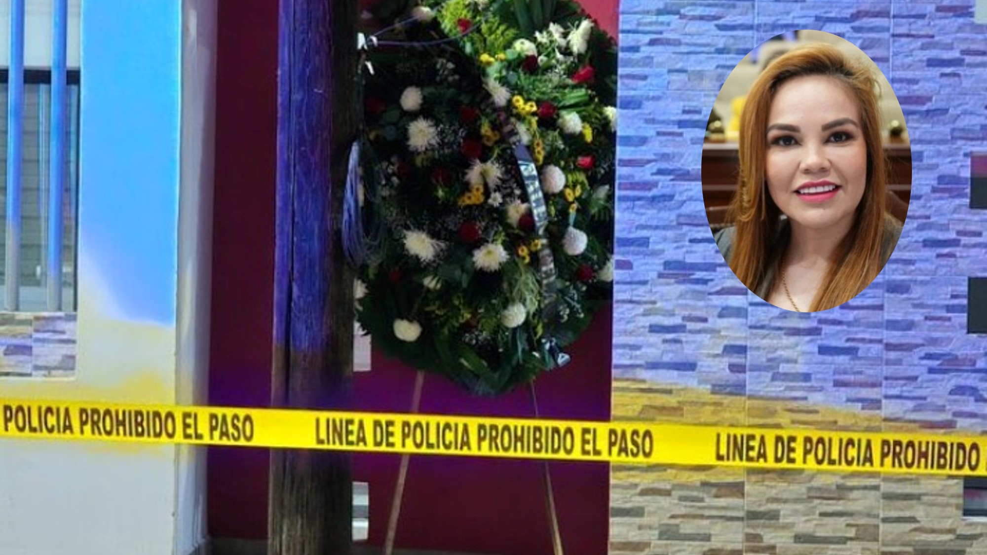 Dejan corona fúnebre en casa de Paola Gárate, diputada del PRI en Sinaloa