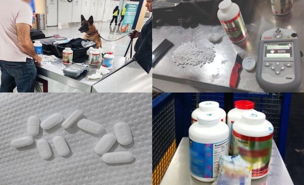 Aseguran más de 6 mil pastillas de hidrocodona en el AICM