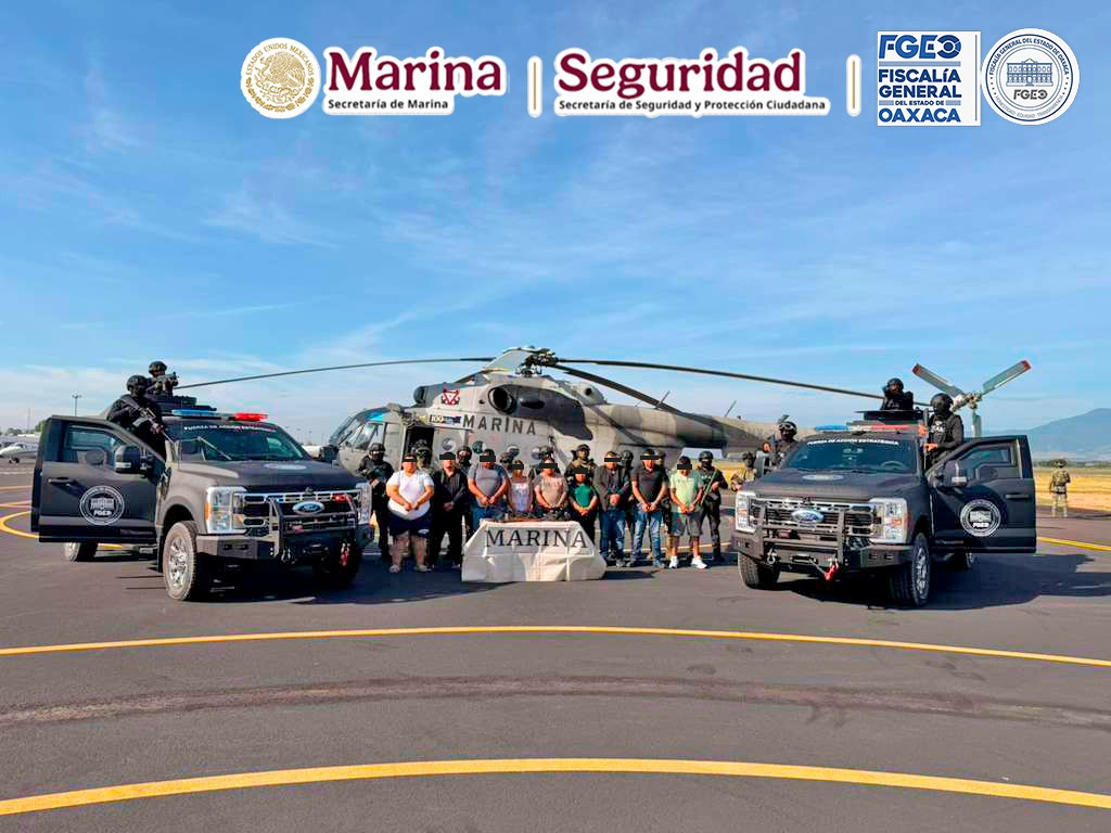 Detienen a 10 presuntos integrantes de grupo delictivo en Oaxaca