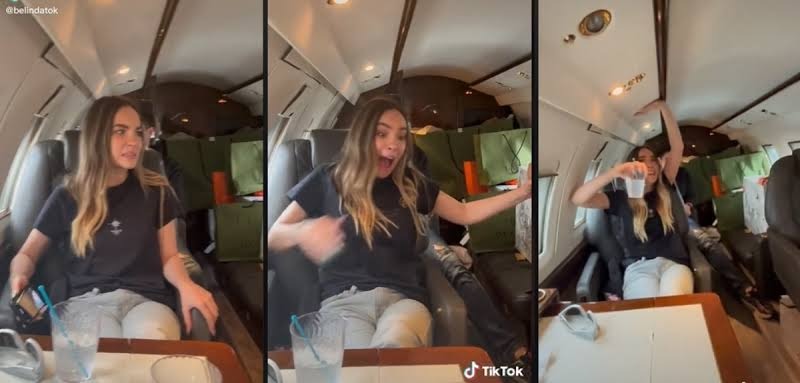 Belinda vive momentos de tensión durante turbulencia en pleno vuelo privado (+VIDEO)