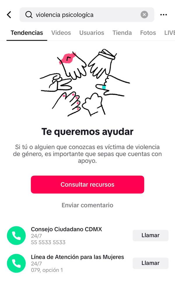 TikTok mostrará opción de ayuda al buscar sobre acoso y violencia contra mujeres