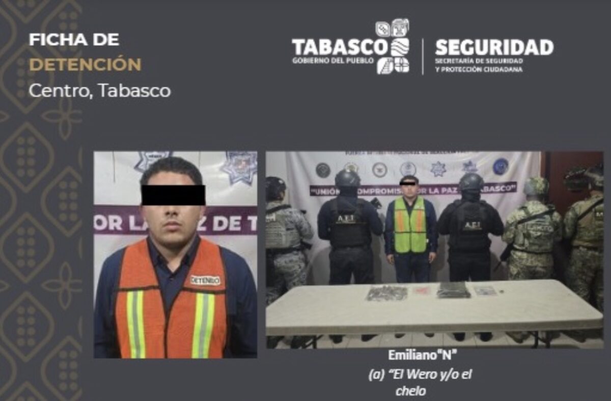 La SSPC detiene a un sujeto con droga en el municipio de Centro