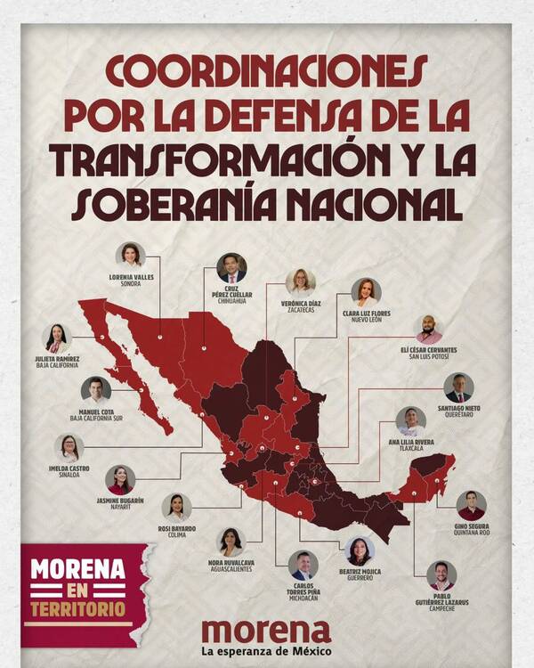 Morena presenta coordinadores en 17 estados del país